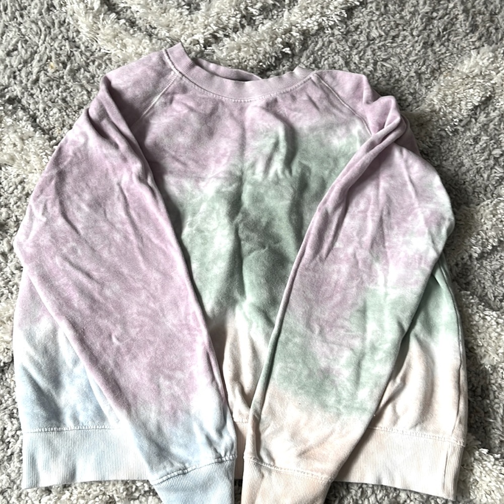 Crew neck cropped sweat shirt